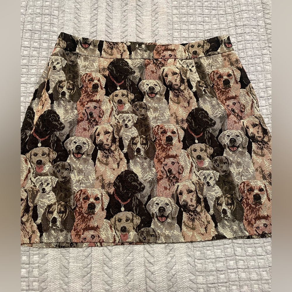 SHEIN woven dog print mini skirt